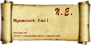 Nyemcsok Emil névjegykártya